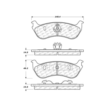 Centric Parts Disc Brake Pad Set C-Tek Ceramic with Shims for 2002-2005 Ford Explorer Mercury Mountaineer 103.08810