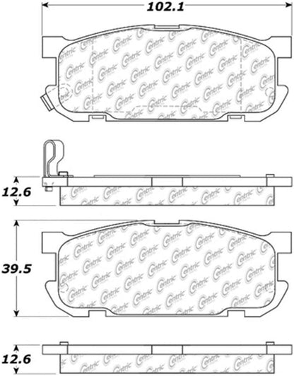 Centric Parts Disc Brake Pad Set C-Tek Ceramic with Shims for 2001-2005 Mazda Miata 103.08910