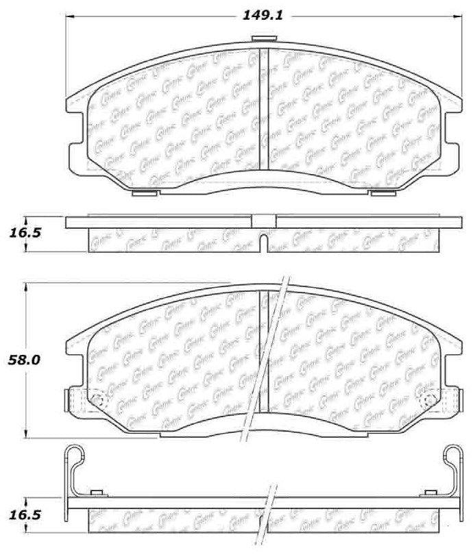 Centric Parts Disc Brake Pad Set C-Tek Ceramic with Shims for 2001-2005 Hyundai Santa Fe 2002-2003 Kia Sedona 103.09030