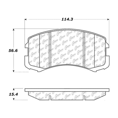 Centric Parts Disc Brake Pad Set C-Tek Ceramic with Shims for 2002-2007 Mitsubishi Lancer 103.09040