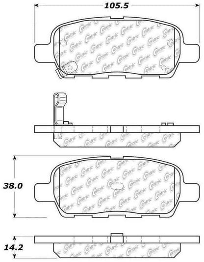 Centric Parts Disc Brake Pad Set Ceramic with Shims for 2003-2020 Infiniti 103.09050