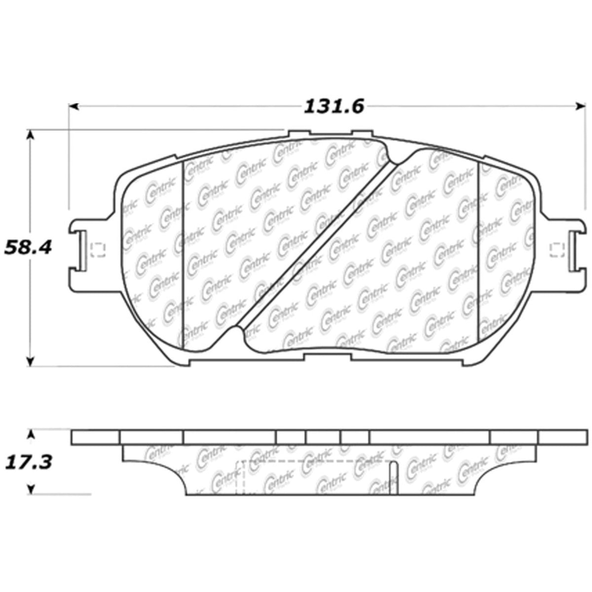 Centric Parts Disc Brake Pad Set Ceramic with Shims for 2006-2015 Lexus GS300 IS250 Camry 103.09080