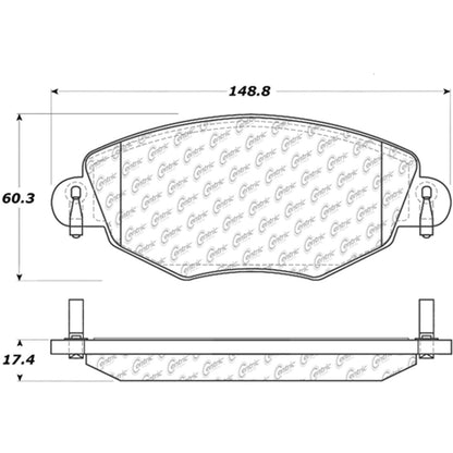Centric Parts Disc Brake Pad Set C-Tek Ceramic with Shims for 2001-2008 Ford Mondeo Jaguar X-Type 103.09100