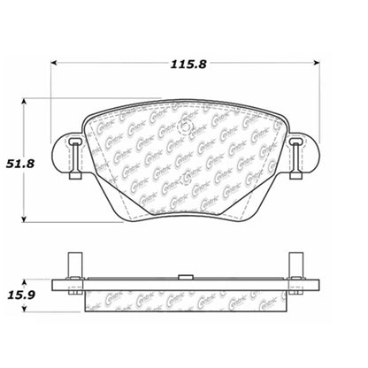 Centric Parts Disc Brake Pad Set C-Tek Ceramic with Shims for 2001-2004 Ford Mondeo Jaguar X-Type 103.09110