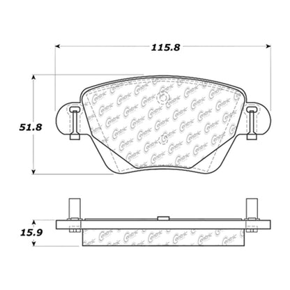 Centric Parts Disc Brake Pad Set C-Tek Ceramic with Shims for 2001-2004 Ford Mondeo Jaguar X-Type 103.09110