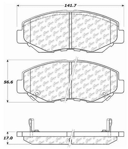 Centric Parts Disc Brake Pad Set Ceramic with Shims for 2015-2013 Acura ILX, 2017-2003 Honda Accord, 2015-2012 Civic, 2020-2017 Civic, 2006-2002 CR‑V, 2016-2012 CR‑V, 2011-2003 Element, 2014-2013 Fit, 2008-2003 Pilot 103.09140