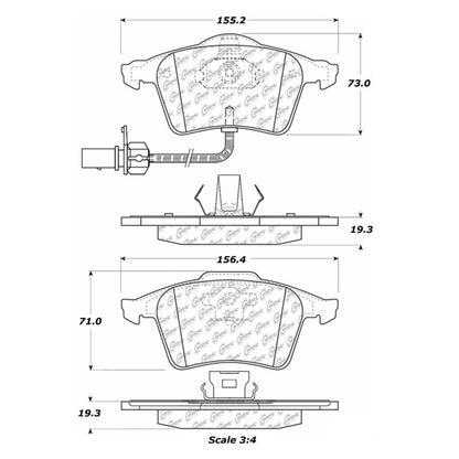 Centric Parts Disc Brake Pad Set Ceramic with Shims for 2009-2001 Audi A4, 2009-2005 A4 Quattro, 2011-2006 A6, 2011-2005 A6 Quattro, 2009-2004 S4, and 2011 Seat Exeo 103.09151