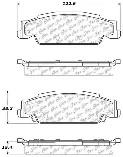 Centric Parts Disc Brake Pad Set Ceramic with Shims for 2003-2007 Cadillac CTS 2005-2011 STS 2005-2008 Pontiac Grand Prix 103.09220
