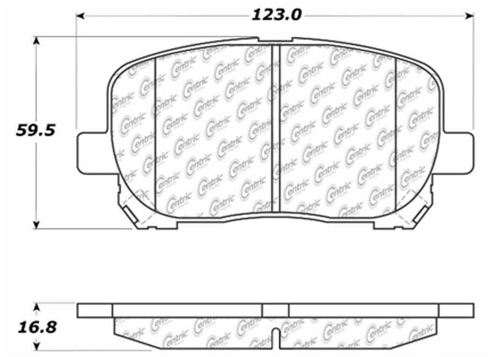 Centric Parts Disc Brake Pad Set C-Tek Ceramic with Shims for 2003-2008 Pontiac Vibe Toyota Corolla Matrix 103.09230