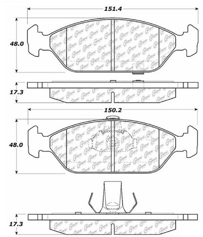 Centric Parts Disc Brake Pad Set C-Tek Ceramic with Shims for 1994-2000 Kia Sephia 103.09250