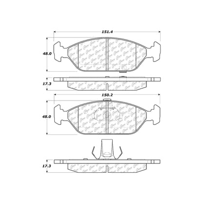 Centric Parts Disc Brake Pad Set C-Tek Ceramic with Shims for 1994-2000 Kia Sephia 103.09250