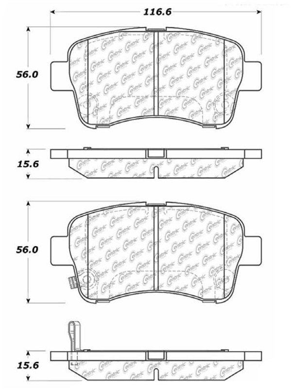 Centric Parts Disc Brake Pad Set C-Tek Ceramic with Shims for 2002-2005 Suzuki Aerio 103.09370