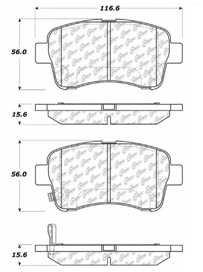 Centric Parts Disc Brake Pad Set C-Tek Ceramic with Shims for 2002-2005 Suzuki Aerio 103.09370