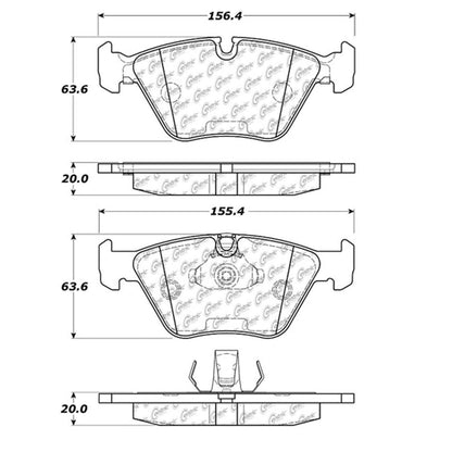 Centric Parts Disc Brake Pad Set C-Tek Ceramic with Shims for 2001-2006 BMW 330Ci, 2001-2005 BMW 330i, 2001-2005 BMW 330xi, 2004-2010 BMW X3, 2003-2008 BMW Z4 103.09460