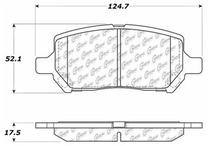 Centric Parts Disc Brake Pad Set C-Tek Ceramic with Shims for 2005-2010 Chevrolet Cobalt Pontiac G4 G5 Pursuit Saturn Ion 103.09560