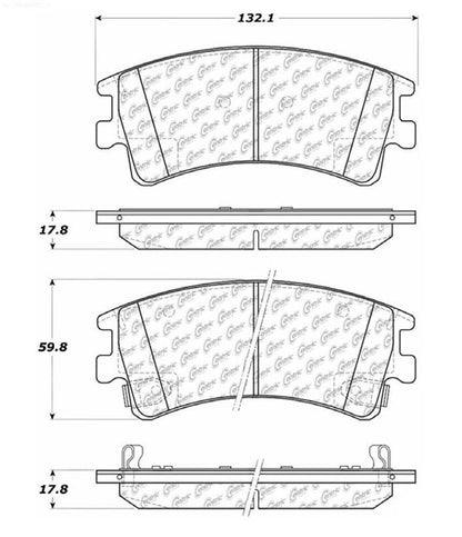 Centric Parts Disc Brake Pad Set Ceramic with Shims for 2003-2005 Mazda 6 103.09570