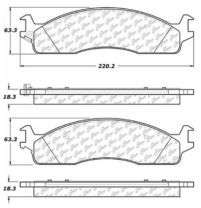 Centric Parts Disc Brake Pad Set with Ceramic Shims for 2006-2008 Dodge Ram 1500 2500 3500 4000 103.09650