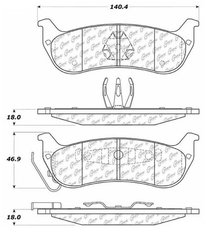 Centric Parts Disc Brake Pad Set C-Tek Ceramic with Shims for 2004-2008 Chrysler Pacifica 103.09980