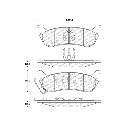 Centric Parts Disc Brake Pad Set C-Tek Ceramic with Shims for 2004-2008 Chrysler Pacifica 103.09980