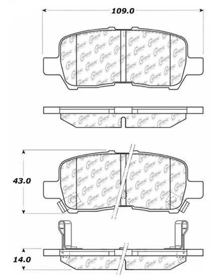 Centric Parts Disc Brake Pad Set Ceramic with Shims for Buick Allure/LaCrosse 2005-2009 Chevrolet Impala 2011-2013 Pontiac Grand Prix 2004-2008 103.09990