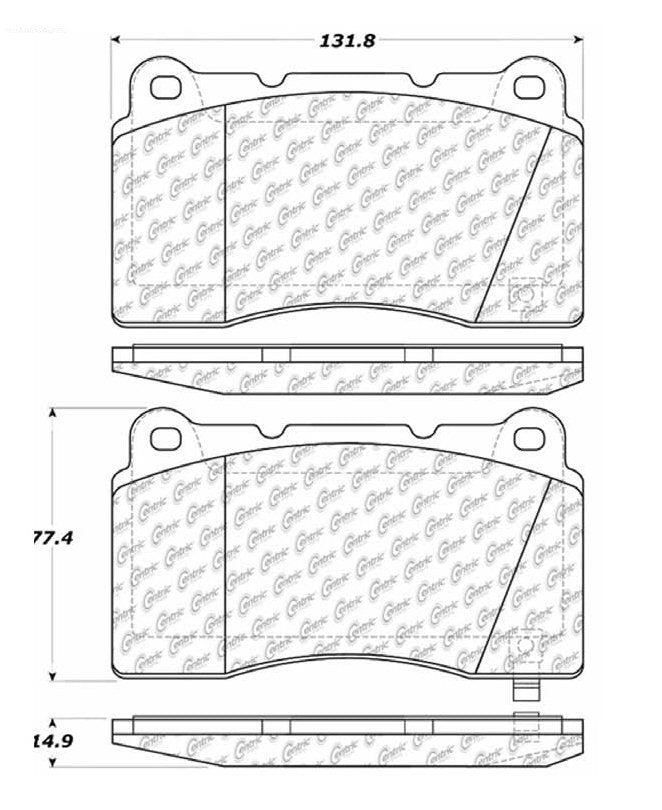 Centric Parts Disc Brake Pad Set Ceramic with Shims for 2004-2022 Acura TL, Buick Regal, Cadillac ATS, Chevrolet Camaro, Corvette 103.10010