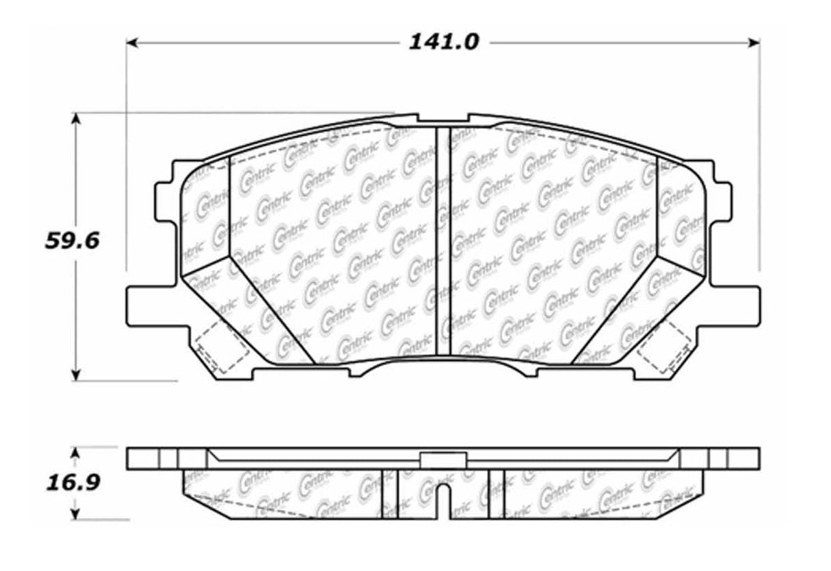 Centric Parts Disc Brake Pad Set Ceramic with Shims for 2004-2009 Lexus RX330/350 RX400h Toyota Highlander 103.10050