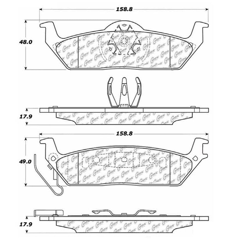 Centric Parts Disc Brake Pad Set Ceramic with Shims for 2004-2011 Ford F-150 2003-2015 Lobo 2006-2008 Lincoln Mark LT 2010 103.10120