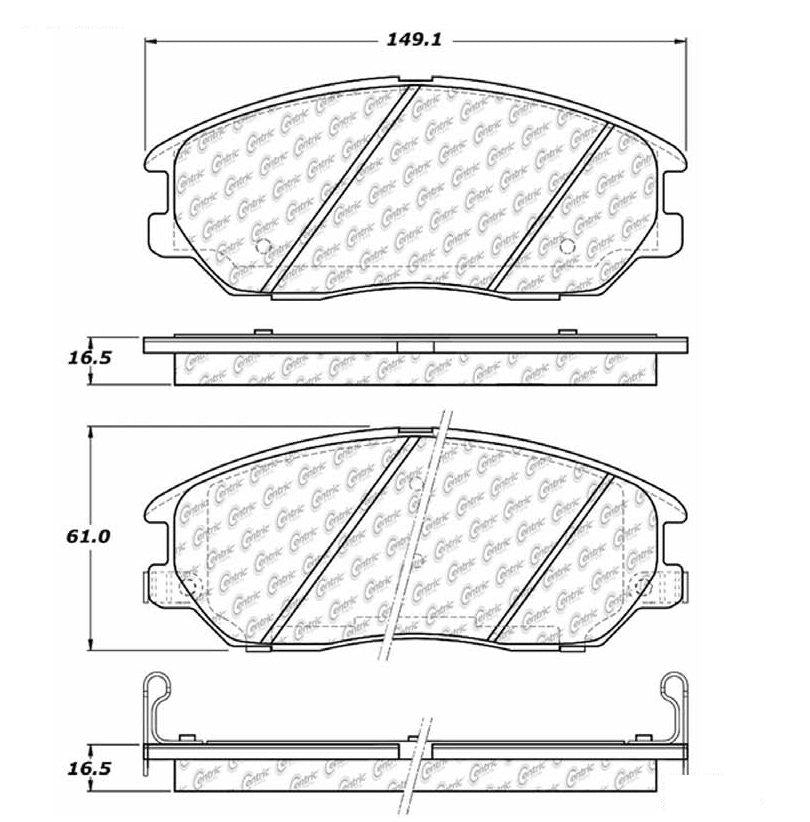 Centric Parts Disc Brake Pad Set Ceramic with Shims for 2004-2006 Hyundai XG350 Kia Amanti 103.10130