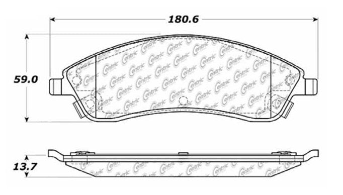 Centric Parts Disc Brake Pad Set C-Tek Ceramic with Shims for Cadillac CTS 2007-2006 SRX 2009-2004 STS 2008-2005 Pontiac Bonneville 2005-2004 103.10190