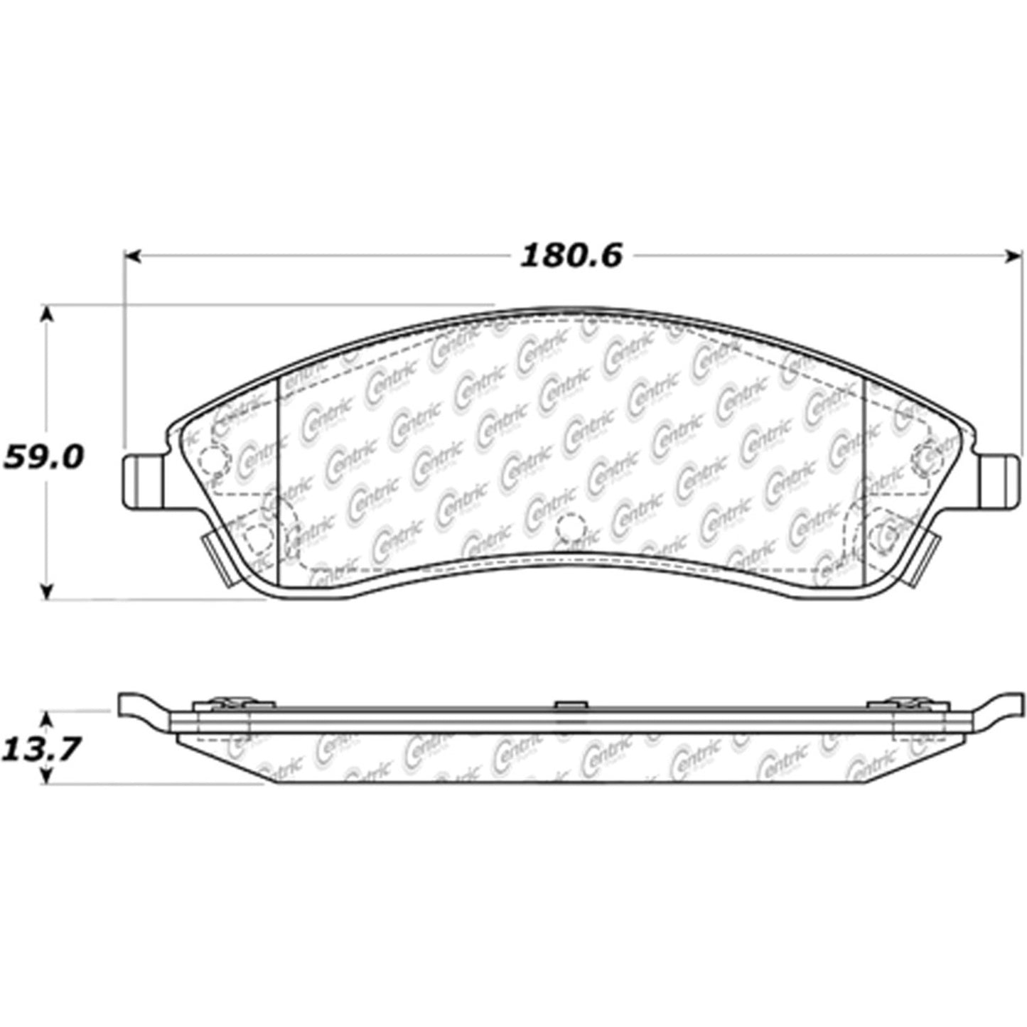 Centric Parts Disc Brake Pad Set C-Tek Ceramic with Shims for Cadillac CTS 2007-2006 SRX 2009-2004 STS 2008-2005 Pontiac Bonneville 2005-2004 103.10190