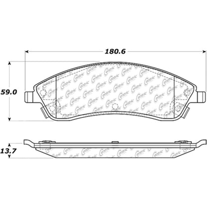 Centric Parts Disc Brake Pad Set C-Tek Ceramic with Shims for Cadillac CTS 2007-2006 SRX 2009-2004 STS 2008-2005 Pontiac Bonneville 2005-2004 103.10190