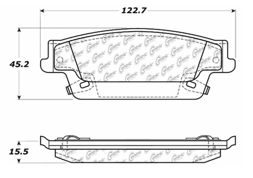 Centric Parts Disc Brake Pad Set C-Tek Ceramic with Shims for 2006-2007 Cadillac CTS, 2004-2009 SRX, 2005-2011 STS 103.10200