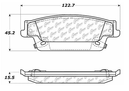 Centric Parts Disc Brake Pad Set C-Tek Ceramic with Shims for 2006-2007 Cadillac CTS, 2004-2009 SRX, 2005-2011 STS 103.10200