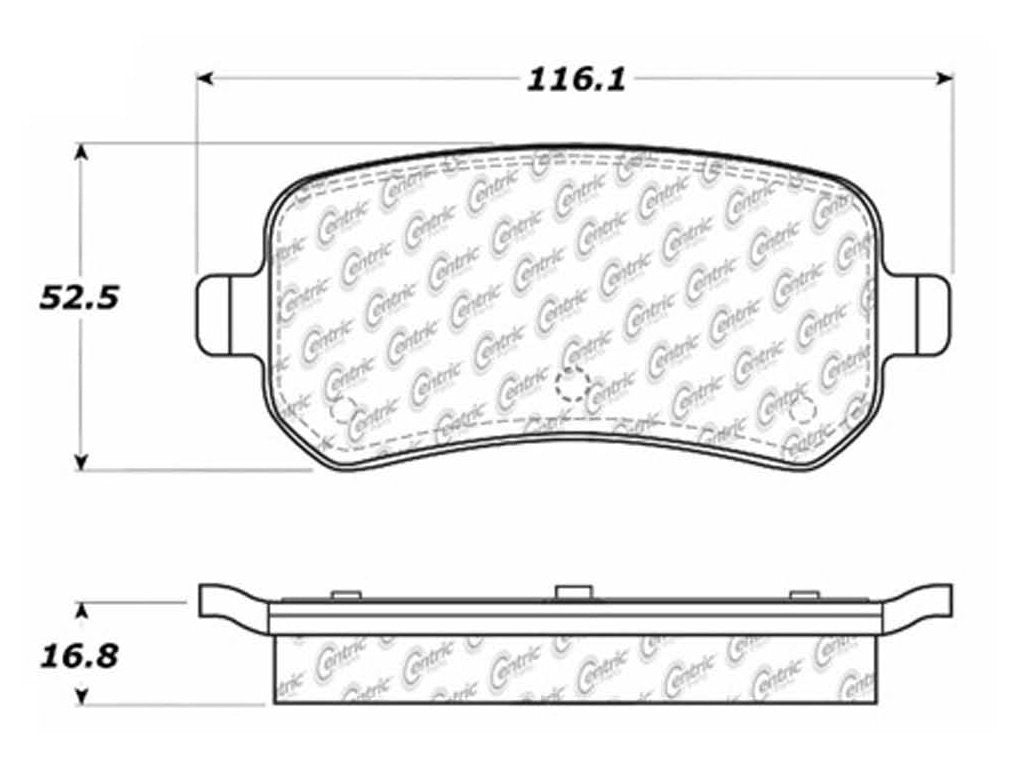 Centric Parts Disc Brake Pad Set C-Tek Ceramic with Shims for 2004-2013 Chrysler Dodge Ford Mercury Ram Volkswagen