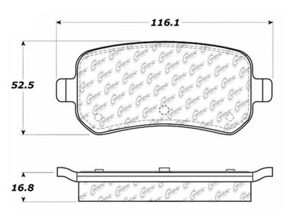 Centric Parts Disc Brake Pad Set C-Tek Ceramic with Shims for 2004-2013 Chrysler Dodge Ford Mercury Ram Volkswagen