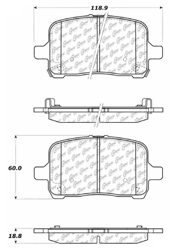 Centric Parts Disc Brake Pad Set Ceramic with Shims for Chevrolet Cobalt 2005-2008 103.10280