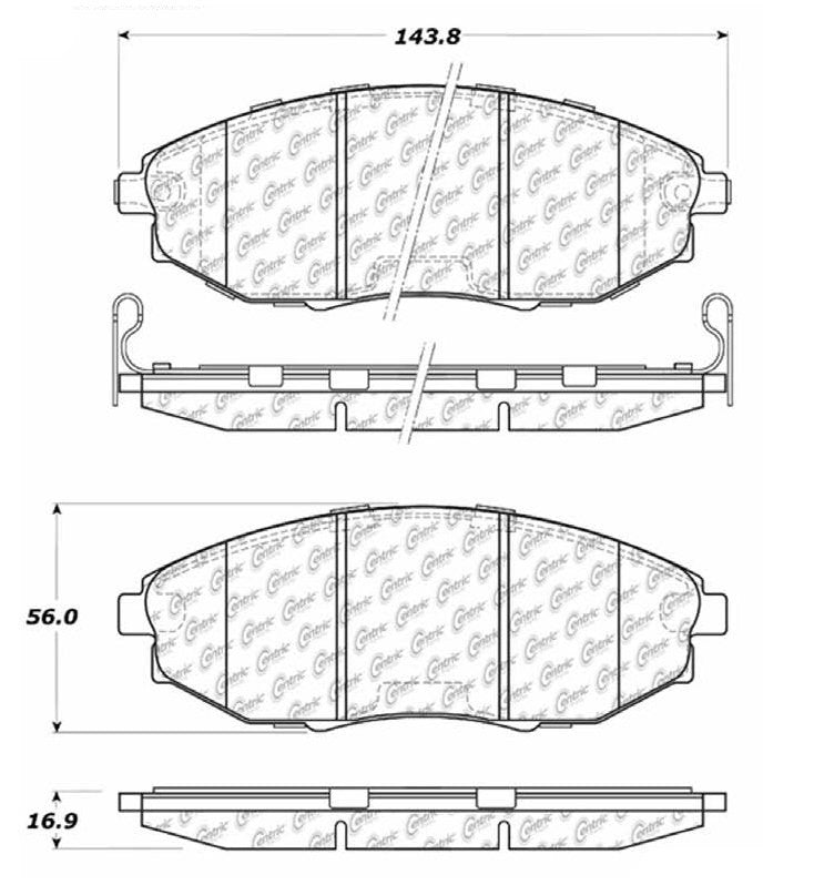 Centric Parts Disc Brake Pad Set Ceramic with Shims for 2004-2009 Chevrolet Epica, Suzuki Verona 103.10310