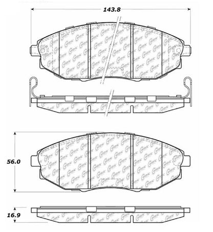 Centric Parts Disc Brake Pad Set Ceramic with Shims for 2004-2009 Chevrolet Epica, Suzuki Verona 103.10310