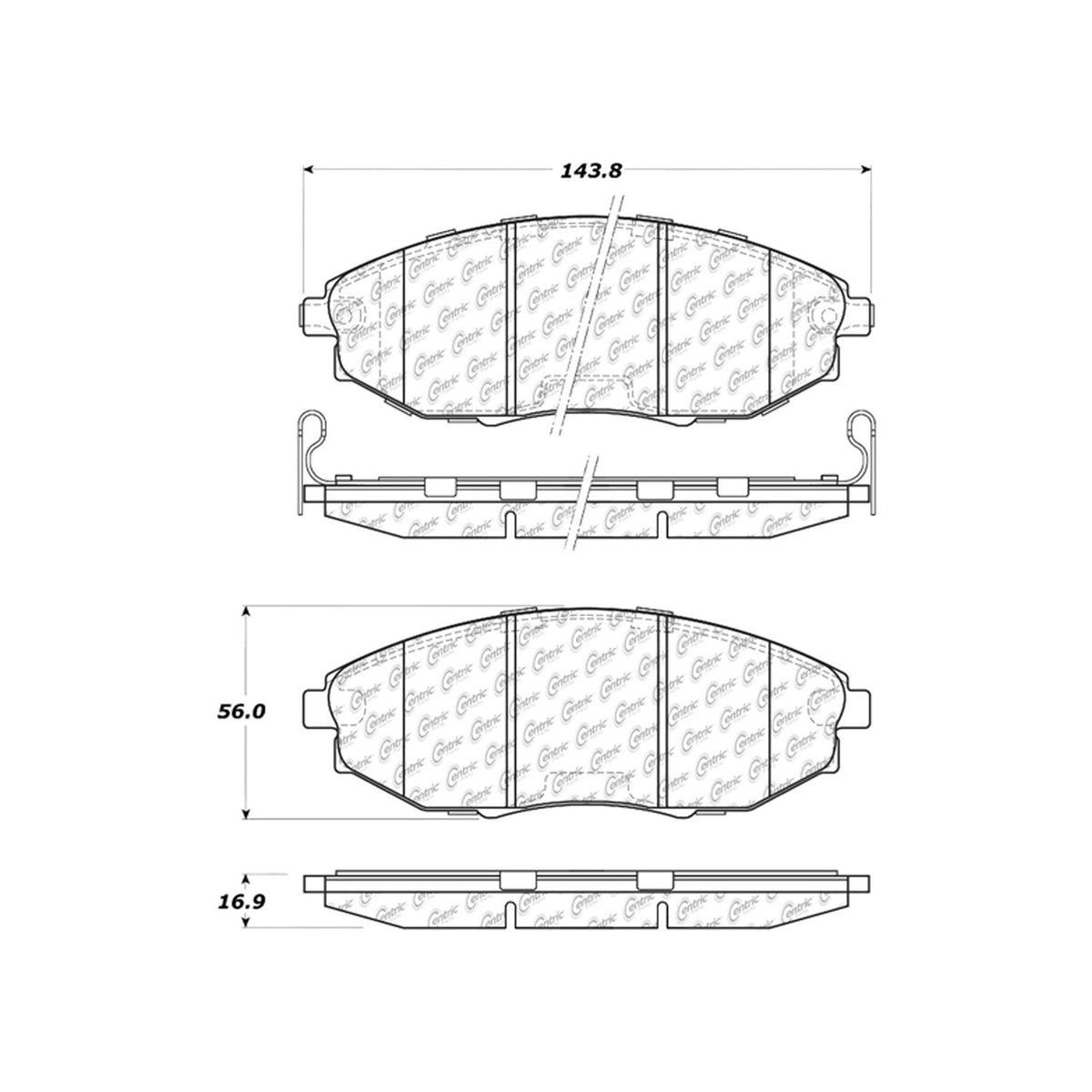 Centric Parts Disc Brake Pad Set Ceramic with Shims for 2004-2009 Chevrolet Epica, Suzuki Verona 103.10310