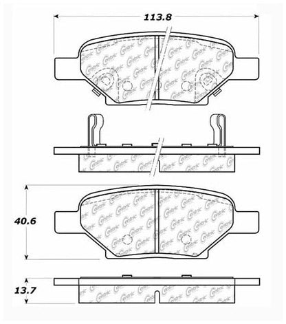 Centric Parts Disc Brake Pad Set Ceramic with Shims for 2005-2012 Chevrolet Cobalt HHR Malibu Pontiac G4 G5 G6 Pursuit Saturn Aura Ion 103.10330