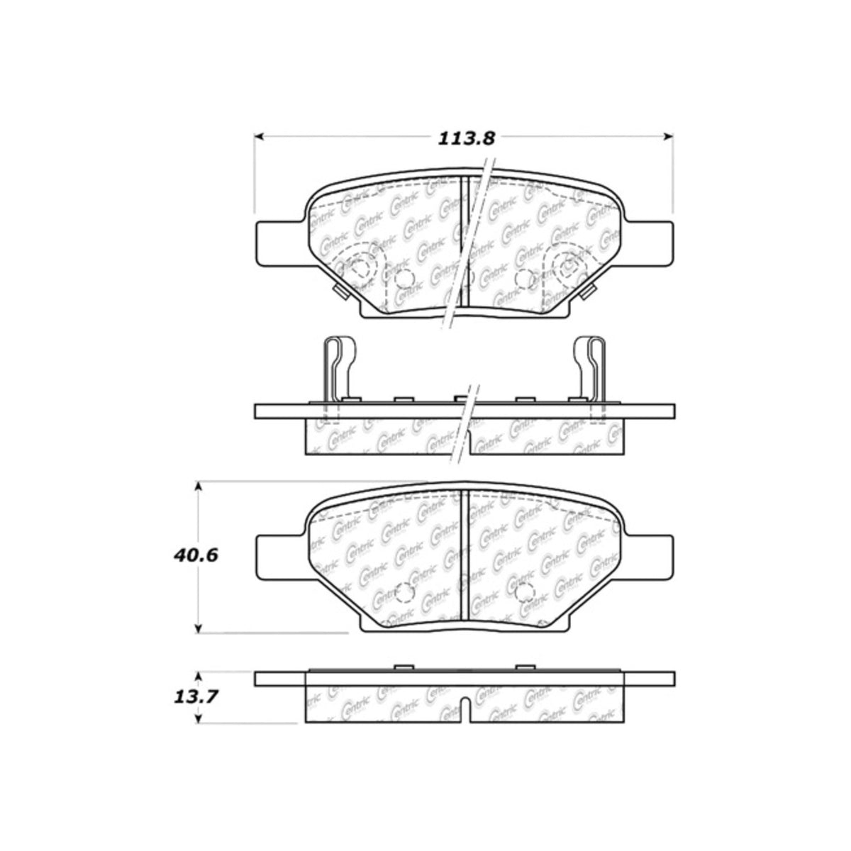 Centric Parts Disc Brake Pad Set Ceramic with Shims for 2005-2012 Chevrolet Cobalt HHR Malibu Pontiac G4 G5 G6 Pursuit Saturn Aura Ion 103.10330