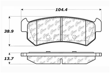 Centric Parts Disc Brake Pad Set C-Tek Ceramic with Shims for 2004-2007 Chevrolet Optra, Suzuki Forenza, Reno 103.10360