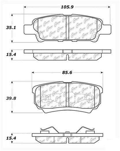 Centric Parts Disc Brake Pad Set Ceramic with Shims for 2007-2017 Jeep Compass & Patriot 103.10370