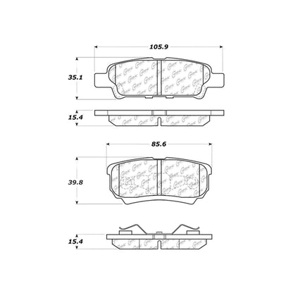 Centric Parts Disc Brake Pad Set Ceramic with Shims for 2007-2017 Jeep Compass & Patriot 103.10370