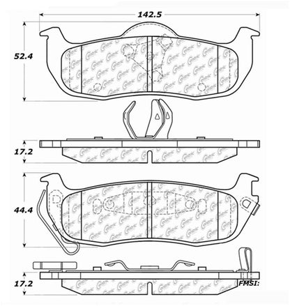 Centric Parts Disc Brake Pad Set Ceramic with Shims for 2010-2004 Infiniti QX56, 2015-2005 Nissan Armada 103.10410