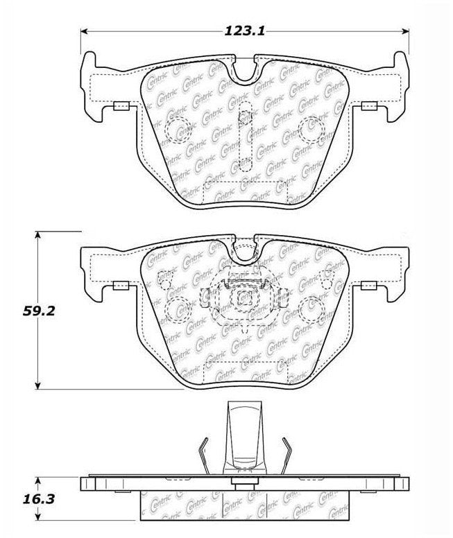 Centric Parts Disc Brake Pad Set Ceramic with Shims for BMW 525i/530i 2008-2010, X5 2007-2018, X6 2010-2019 103.10420