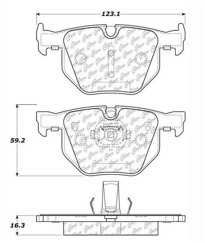 Centric Parts Disc Brake Pad Set Ceramic with Shims for BMW 525i/530i 2008-2010, X5 2007-2018, X6 2010-2019 103.10420