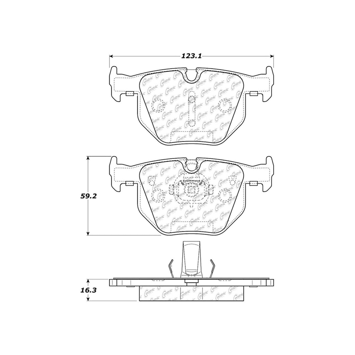 Centric Parts Disc Brake Pad Set Ceramic with Shims for BMW 525i/530i 2008-2010, X5 2007-2018, X6 2010-2019 103.10420