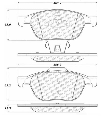 Centric Parts Disc Brake Pad Set Ceramic with Shims for 2013 Fiat Strada 103.10440