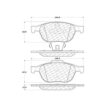 Centric Parts Disc Brake Pad Set Ceramic with Shims for 2013 Fiat Strada 103.10440